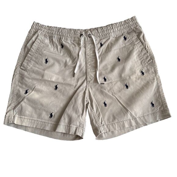 Polo Ralph Lauren Other - Polo Ralph Lauren Mens L Prepster Shorts Allover Pony Print Khaki Classic